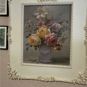 ✨ Christie Repasy “Rose Ribbon Bouquet” Signed Giclée Canvas Print Ornate Frame
